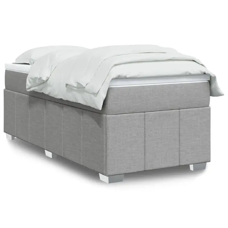 Lichtgrijs boxspringbed met ademend vermogen en duurzame vulling - Lichtgrijs / 90 x 200 cm - Bedden & bedframes