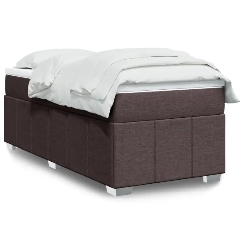 Lichtgrijs boxspringbed met ademend vermogen en duurzame vulling - Donkerbruin / 80 x 200 cm - Bedden & bedframes