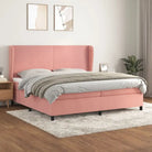 Lichtgrijs materiaal bed met schuim vulling voor comfortabele nachtrust - Roze / 200 x 200 cm / Effen ontwerp - Bedden