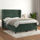 Lichtgrijs materiaal bed met schuim vulling voor comfortabele nachtrust - Donkergroen / 140 x 200 cm / Verticale