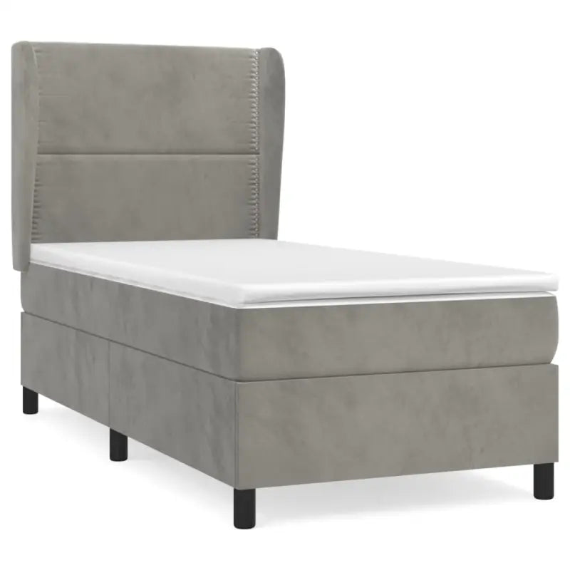 Lichtgrijs materiaal bed met schuim vulling voor comfortabele nachtrust - Bedden & bedframes