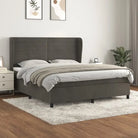 Lichtgrijs materiaal bed met schuim vulling voor comfortabele nachtrust - Donkergrijs / 180 x 200 cm / horizontale