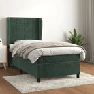 Lichtgrijs materiaal bed met schuim vulling voor comfortabele nachtrust - Donkergroen / 80 x 200 cm / Blok