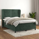 Lichtgrijs materiaal bed met schuim vulling voor comfortabele nachtrust - Donkergroen / 140 x 200 cm / Effen