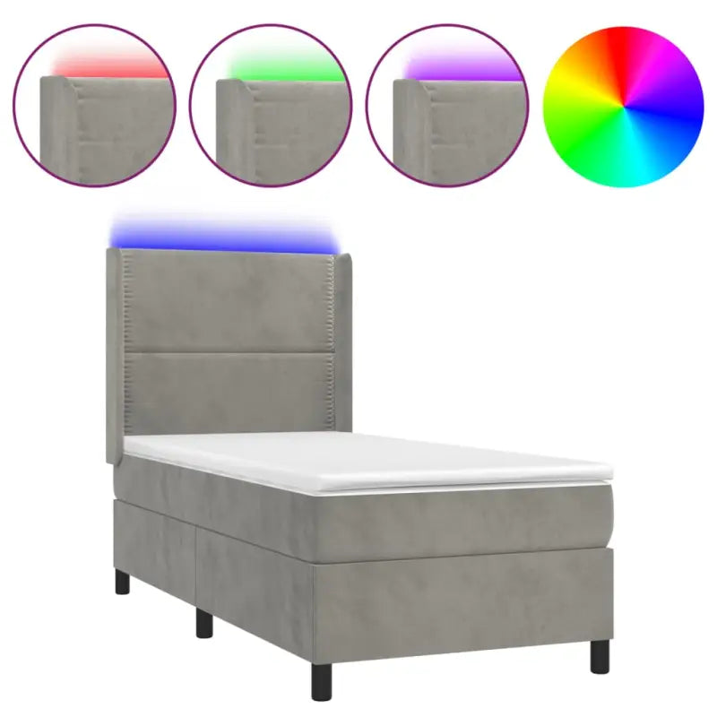 Lichtgrijs materiaal boxspring met schuim vulling voor een rustgevende slaap - Bedden & bedframes