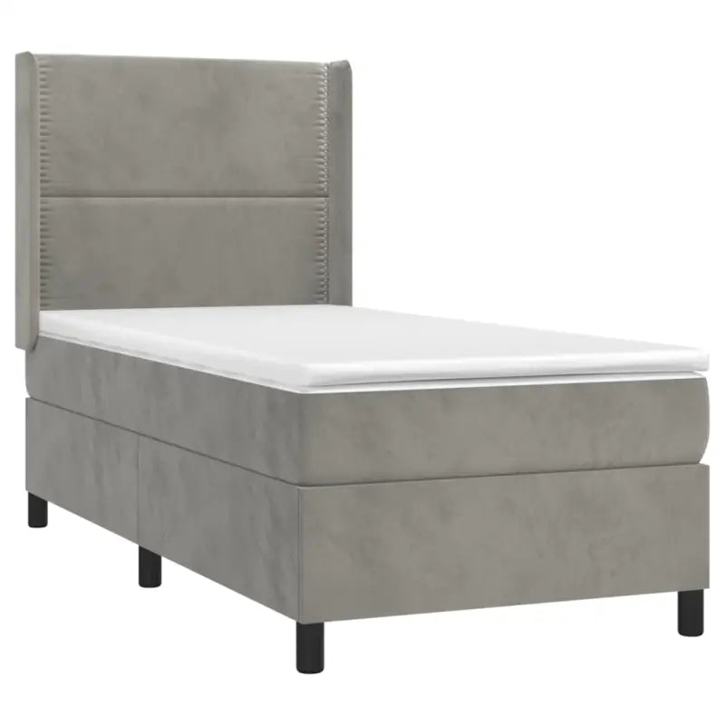 Lichtgrijs materiaal boxspring met schuim vulling voor een rustgevende slaap - Bedden & bedframes