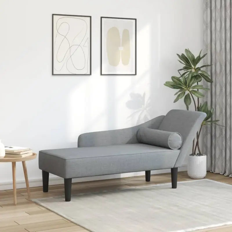 Lichtgrijs materiaal chaise longue voor ultiem comfort in de tuin - Lichtgrijs / 1 - Chaises longues