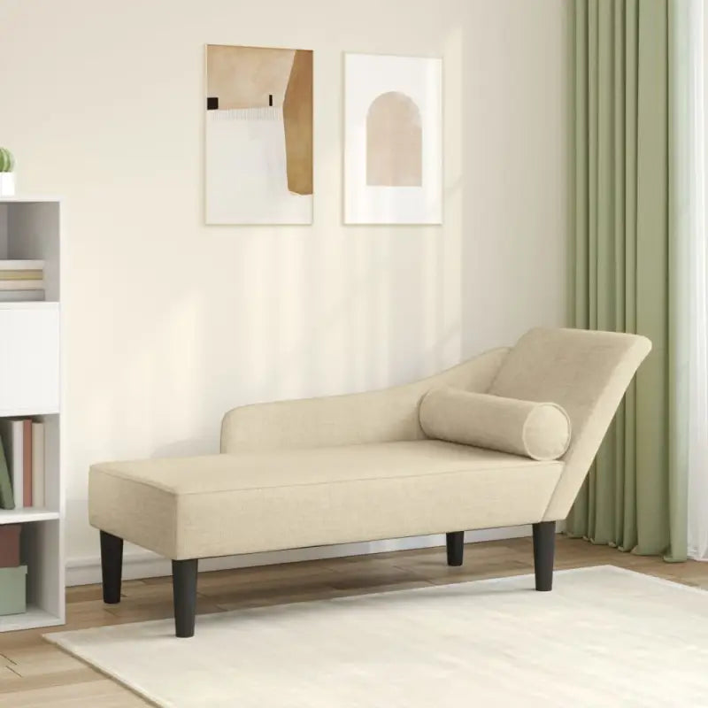 Lichtgrijs materiaal chaise longue voor ultiem comfort in de tuin - Crème / 1 - Chaises longues