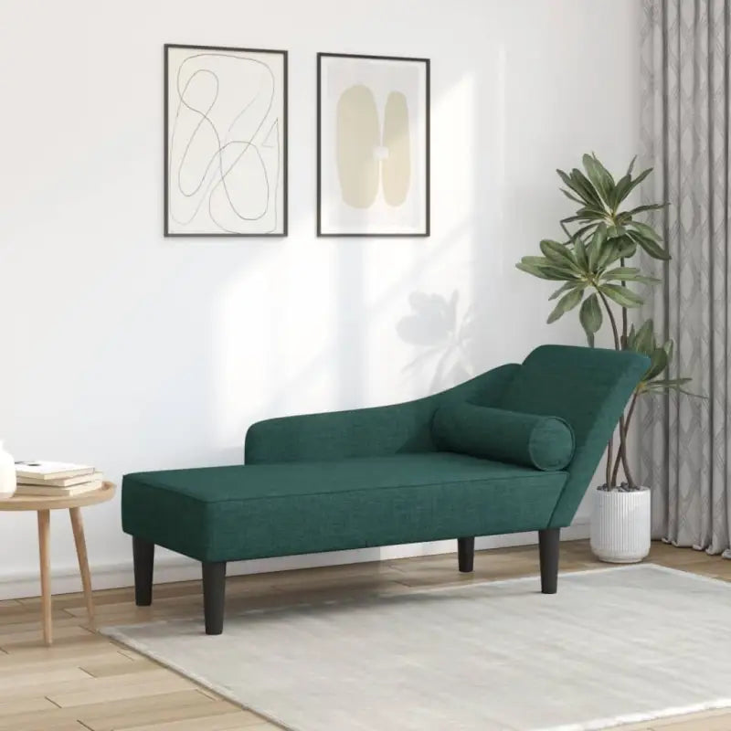 Lichtgrijs materiaal chaise longue voor ultiem comfort in de tuin - Donkergroen / 1 - Chaises longues