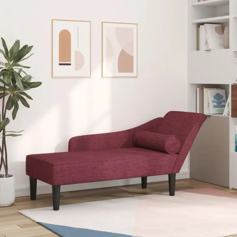 Lichtgrijs materiaal chaise longue voor ultiem comfort in de tuin - Wijnrood / 1 - Chaises longues