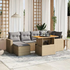 Lichtgrijs materiaal loungeset van gepoedercoat staal met afmetingen - Beige en grijs / zonder opbergruimte - Tuinsets