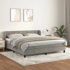 Lichtgrijs materiaal voor boxspringbed met schuim vulling en juiste afmetingen - Lichtgrijs / 180 x 200 cm / Blok
