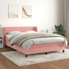 Lichtgrijs materiaal voor boxspringbed met schuim vulling en juiste afmetingen - Roze / 140 x 200 cm / Effen ontwerp