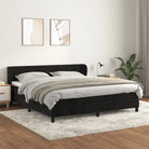 Lichtgrijs materiaal voor boxspringbed met schuim vulling en juiste afmetingen - Zwart / 180 x 200 cm / Blok