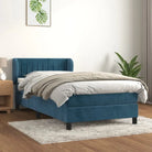 Lichtgrijs materiaal voor boxspringbed met schuim vulling en juiste afmetingen - Donkerblauw / 90 x 200 cm / Verticale