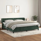 Lichtgrijs materiaal voor boxspringbed met schuim vulling en juiste afmetingen - Donkergroen / 200 x 200 cm / Effen