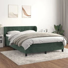 Lichtgrijs materiaal voor boxspringbed met schuim vulling en juiste afmetingen - Donkergroen / 140 x 200 cm / Blok
