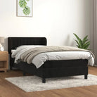 Lichtgrijs materiaal voor boxspringbed met schuim vulling en juiste afmetingen - Zwart / 90 x 200 cm / Verticale