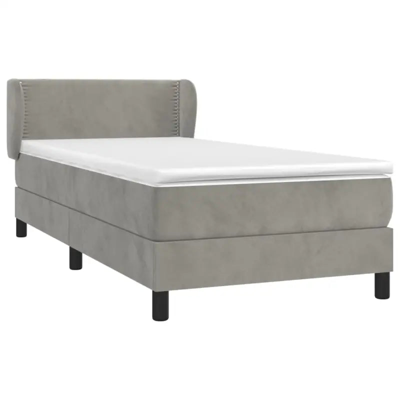 Lichtgrijs materiaal voor boxspringbed met schuim vulling en juiste afmetingen - Bedden & bedframes