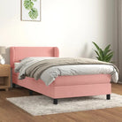Lichtgrijs materiaal voor boxspringbed met schuim vulling en juiste afmetingen - Roze / 80 x 200 cm / Effen