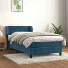 Lichtgrijs materiaal voor boxspringbed met schuim vulling en juiste afmetingen - Donkerblauw / 80 x 200 cm / Blok
