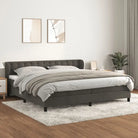 Lichtgrijs materiaal voor boxspringbed met schuim vulling en juiste afmetingen - Donkergrijs / 200 x 200 cm / knoppwn