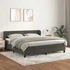 Lichtgrijs materiaal voor boxspringbed met schuim vulling en juiste afmetingen - Donkergrijs / 160 x 200 cm / Effen