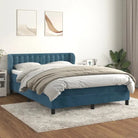 Lichtgrijs materiaal voor boxspringbed met schuim vulling en juiste afmetingen - Donkerblauw / 140 x 190 cm / knoppwn