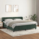 Lichtgrijs materiaal voor boxspringbed met schuim vulling en juiste afmetingen - Donkergroen / 160 x 200 cm / Effen