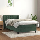 Lichtgrijs materiaal voor boxspringbed met schuim vulling en juiste afmetingen - Donkergroen / 90 x 190 cm / knoppwn