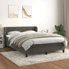 Lichtgrijs materiaal voor boxspringbed met schuim vulling en juiste afmetingen - Donkergrijs / 180 x 200 cm
