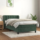 Lichtgrijs materiaal voor boxspringbed met schuim vulling en juiste afmetingen - Donkergroen / 90 x 200 cm / knoppwn