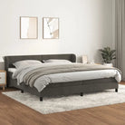Lichtgrijs materiaal voor boxspringbed met schuim vulling en juiste afmetingen - Donkergrijs / 200 x 200 cm / Effen
