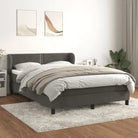 Lichtgrijs materiaal voor boxspringbed met schuim vulling en juiste afmetingen - Donkergrijs / 140 x 190 cm / Effen