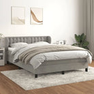 Lichtgrijs materiaal voor boxspringbed met schuim vulling en juiste afmetingen - Lichtgrijs / 140 x 190 cm / knoppwn