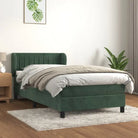 Lichtgrijs materiaal voor boxspringbed met schuim vulling en juiste afmetingen - Donkergroen / 100 x 200 cm / Verticale