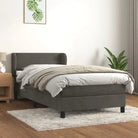 Lichtgrijs materiaal voor boxspringbed met schuim vulling en juiste afmetingen - Donkergrijs / 100 x 200 cm / Effen