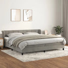 Lichtgrijs materiaal voor boxspringbed met schuim vulling en juiste afmetingen - Lichtgrijs / 200 x 200 cm / Blok