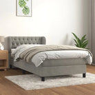 Lichtgrijs materiaal voor boxspringbed met schuim vulling en juiste afmetingen - Lichtgrijs / 100 x 200 cm / Getuft