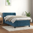 Lichtgrijs materiaal voor boxspringbed met schuim vulling en juiste afmetingen - Donkerblauw / 100 x 200 cm / knoppwn