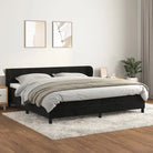 Lichtgrijs materiaal voor boxspringbed met schuim vulling en juiste afmetingen - Zwart / 200 x 200 cm / Blok