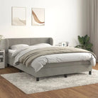 Lichtgrijs materiaal voor boxspringbed met schuim vulling en juiste afmetingen - Lichtgrijs / 140 x 190 cm / Effen