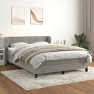 Lichtgrijs materiaal voor boxspringbed met schuim vulling en juiste afmetingen - Lichtgrijs / 140 x 200 cm