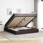 Lichtgrijs Ottomaans Bed met Ruime Opbergruimte en Vulling - Donkerbruin / 200 x 200 cm - Bedden & bedframes