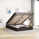 Lichtgrijs Ottomaans Bed met Ruime Opbergruimte en Vulling - Donkerbruin / 140 x 200 cm - Bedden & bedframes