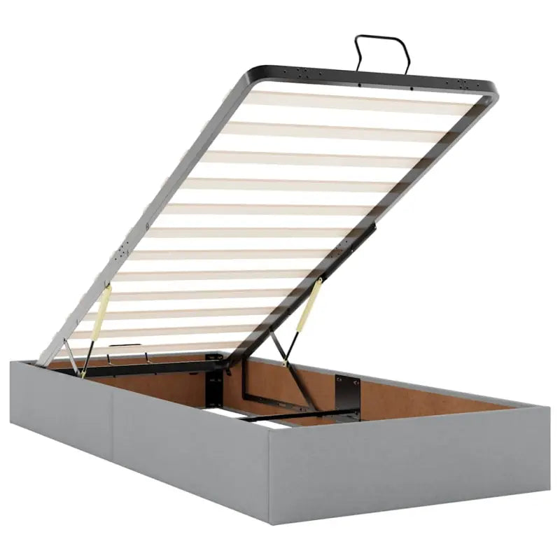 Lichtgrijs Ottomaans Bed met Ruime Opbergruimte en Vulling - Bedden & bedframes