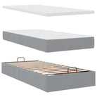 Lichtgrijs Ottomaans Bed met Ruime Opbergruimte en Vulling - Bedden & bedframes