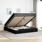 Lichtgrijs Ottomaans Bed met Ruime Opbergruimte en Vulling - Zwart / 200 x 200 cm - Bedden & bedframes
