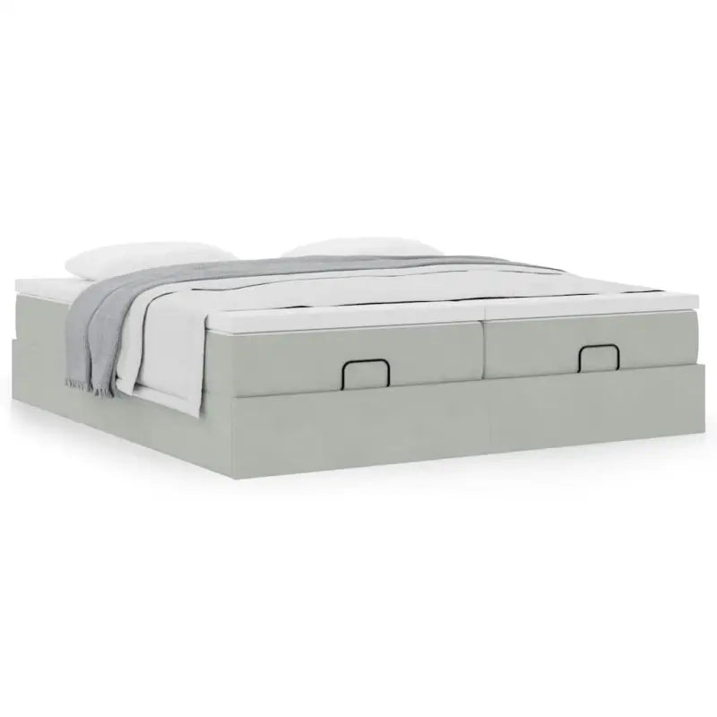 Lichtgrijs Ottomaanse Bed met Ruime Opbergruimte en Comfortabel Vulling - Bedden & bedframes