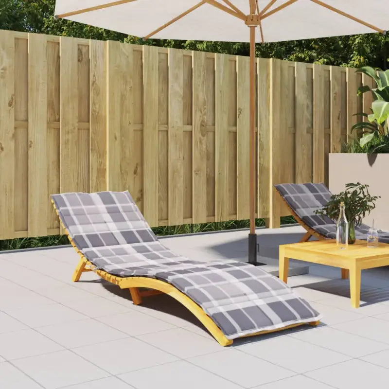 Ligbedkussen met oxford stof voor een frisse uitstraling en oorspronkelijke vorm - Grijs ruitpatroon / 200 x 70 x 3 cm
